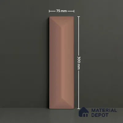 Subway Look  Tile TL 07642 D Toro Rose 1 ft x 2.95 inch Designer Tiles Ceramic Glossy Finish - 9 mm