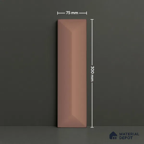 Subway Look  Tile TL 07642 D Toro Rose 1 ft x 2.95 inch Designer Tiles Ceramic Glossy Finish - 9 mm
