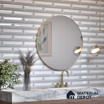 Subway Look  Tile TL 07642 F Toro White 1 ft x 2.95 inch Designer Tiles Ceramic Glossy Finish - 9 mm