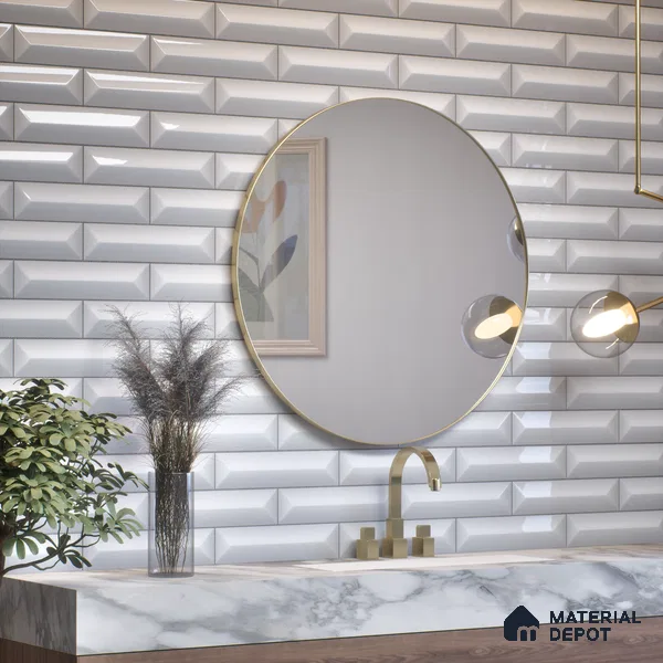 Subway Look Tile TL 07642 F Toro White 1 ft x 2.95 inch Designer Tiles Ceramic Glossy Finish - 9 mm