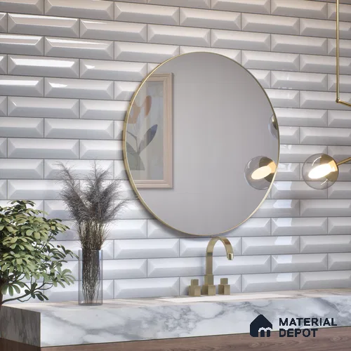 Subway Look Tile TL 07642 F Toro White 1 ft x 2.95 inch Designer Tiles Ceramic Glossy Finish - 9 mm