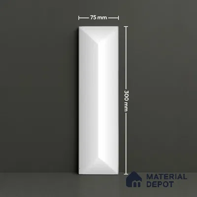 Subway Look  Tile TL 07642 F Toro White 1 ft x 2.95 inch Designer Tiles Ceramic Glossy Finish - 9 mm