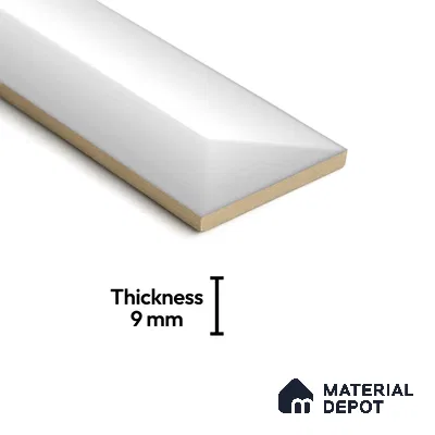 Subway Look  Tile TL 07642 F Toro White 1 ft x 2.95 inch Designer Tiles Ceramic Glossy Finish - 9 mm