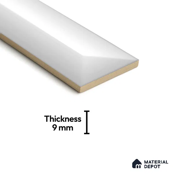 Subway Look Tile TL 07642 F Toro White 1 ft x 2.95 inch Designer Tiles Ceramic Glossy Finish - 9 mm