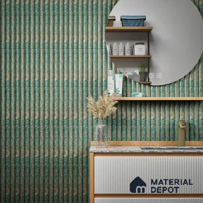 Subway Look  Tile TL 07641 B Bamboo Green 1 ft x 2.95 inch Designer Tiles Ceramic Matte Finish - 9 mm | 4 Random Design