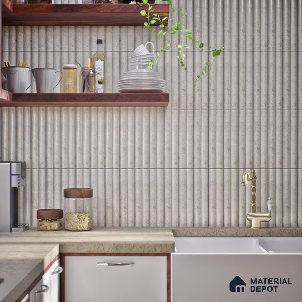 Subway Look Wall & Floor Tile TL 07641 C Bamboo Latte 1 ft x 2.95 inch Designer Tiles Ceramic Matte Finish - 9 mm | 4 Random Design