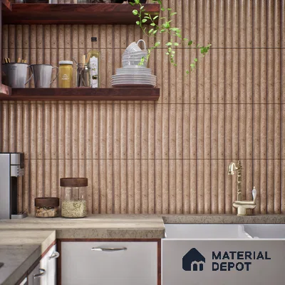 Subway Look  Tile TL 07641 D Bamboo Ochre 1 ft x 2.95 inch Designer Tiles Ceramic Matte Finish - 9 mm | 4 Random Design