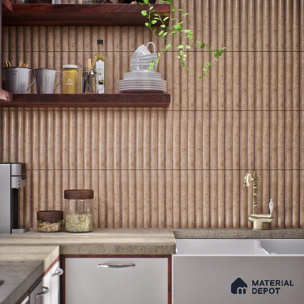Subway Look Tile TL 07641 D Bamboo Ochre 1 ft x 2.95 inch Designer Tiles Ceramic Matte Finish - 9 mm | 4 Random Design