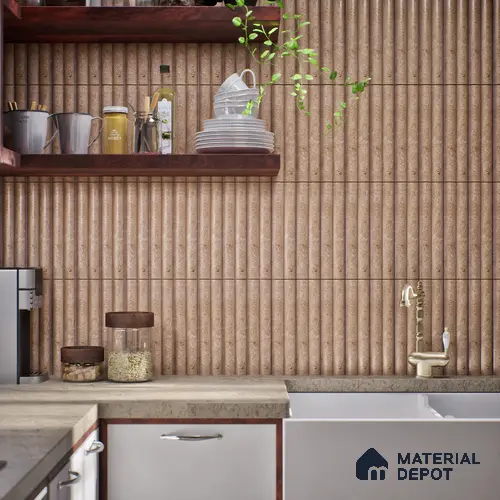 Subway Look Tile TL 07641 D Bamboo Ochre 1 ft x 2.95 inch Designer Tiles Ceramic Matte Finish - 9 mm | 4 Random Design