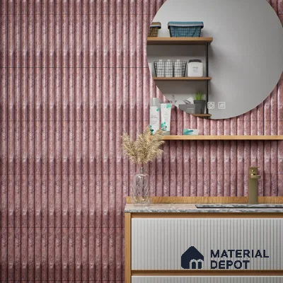 Subway Look  Tile TL 07641 E Bamboo Rosy Brown 1 ft x 2.95 inch Designer Tiles Ceramic Matte Finish - 9 mm | 4 Random Design