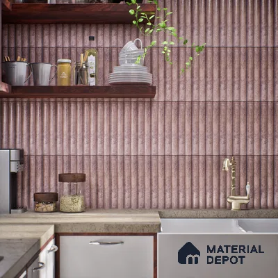 Subway Look  Tile TL 07641 E Bamboo Rosy Brown 1 ft x 2.95 inch Designer Tiles Ceramic Matte Finish - 9 mm | 4 Random Design