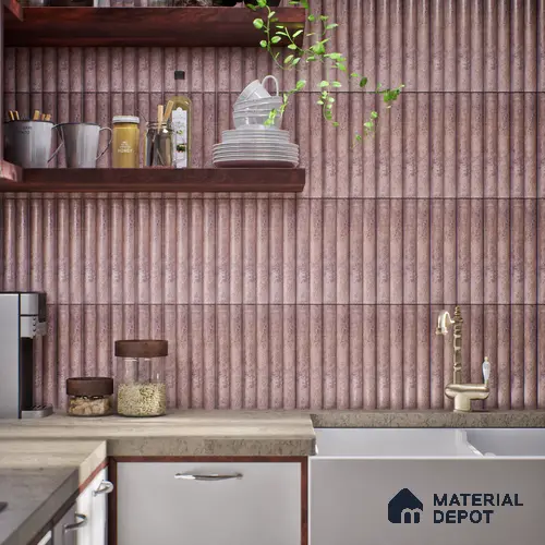 Subway Look  Tile TL 07641 E Bamboo Rosy Brown 1 ft x 2.95 inch Designer Tiles Ceramic Matte Finish - 9 mm | 4 Random Design