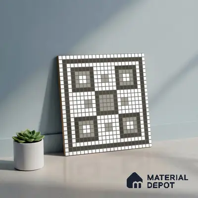 Faux Mosaic Wall & Floor Tile TL 10568 B Memoria White 1 ft x1 ft Ceramic Matte Finish Tile - 9 mm | Suitable For Kitchen, Bathroom Walls and Backsplashes