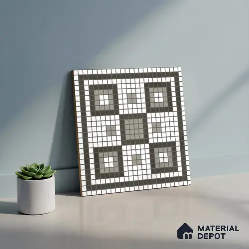 Faux Mosaic Wall & Floor Tile TL 10568 B Memoria White 1 ft x1 ft Ceramic Matte Finish Tile - 9 mm | Suitable For Kitchen, Bathroom Walls and Backsplashes