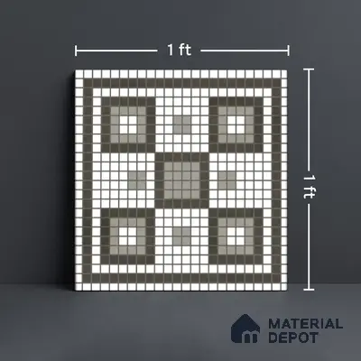 Faux Mosaic Wall & Floor Tile TL 10568 B Memoria White 1 ft x1 ft Ceramic Matte Finish Tile - 9 mm | Suitable For Kitchen, Bathroom Walls and Backsplashes