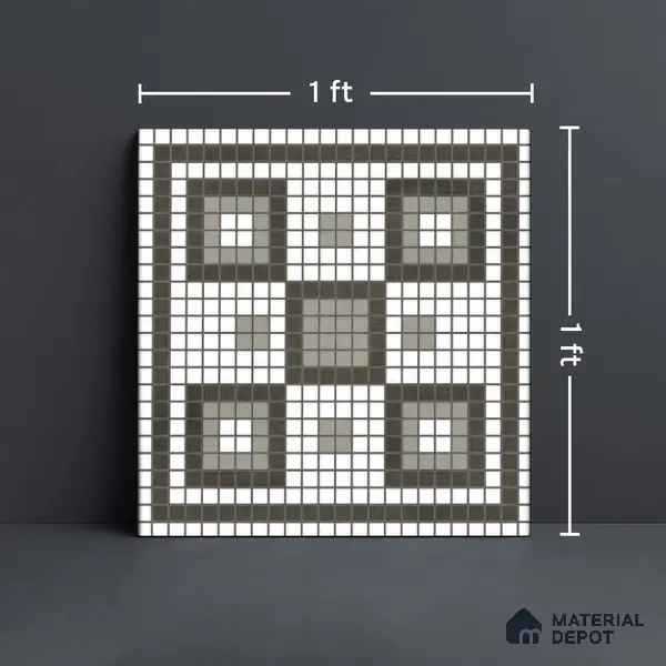 Faux Mosaic Wall & Floor Tile TL 10568 B Memoria White 1 ft x1 ft Ceramic Matte Finish Tile - 9 mm | Suitable For Kitchen, Bathroom Walls and Backsplashes