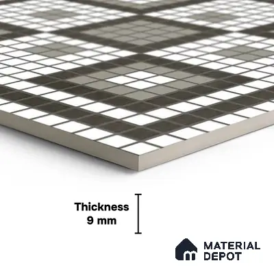 Faux Mosaic Wall & Floor Tile TL 10568 B Memoria White 1 ft x1 ft Ceramic Matte Finish Tile - 9 mm | Suitable For Kitchen, Bathroom Walls and Backsplashes