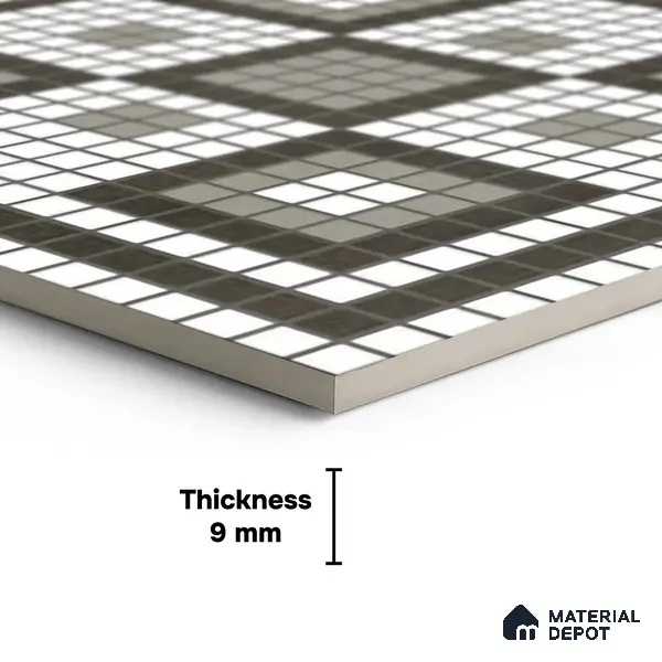 Faux Mosaic Wall & Floor Tile TL 10568 B Memoria White 1 ft x1 ft Ceramic Matte Finish Tile - 9 mm | Suitable For Kitchen, Bathroom Walls and Backsplashes