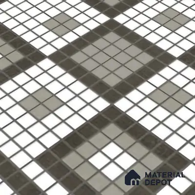 Faux Mosaic Wall & Floor Tile TL 10568 B Memoria White 1 ft x1 ft Ceramic Matte Finish Tile - 9 mm | Suitable For Kitchen, Bathroom Walls and Backsplashes