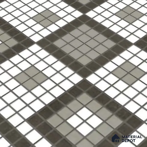 Faux Mosaic Wall & Floor Tile TL 10568 B Memoria White 1 ft x1 ft Ceramic Matte Finish Tile - 9 mm | Suitable For Kitchen, Bathroom Walls and Backsplashes