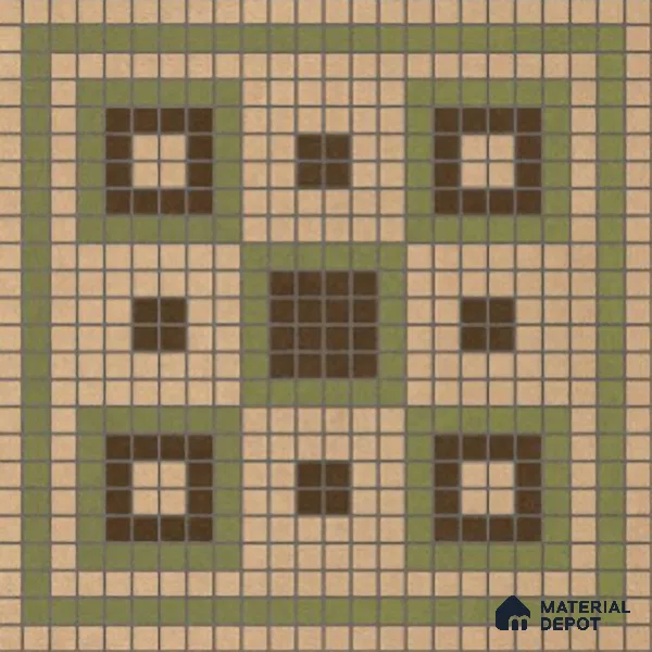 Faux Mosaic Wall & Floor Tile TL 10568 Memoria Emerald 1 ft x1 ft Ceramic Matte Finish Tile - 9 mm | Suitable For Kitchen, Bathroom Walls and Backsplashes