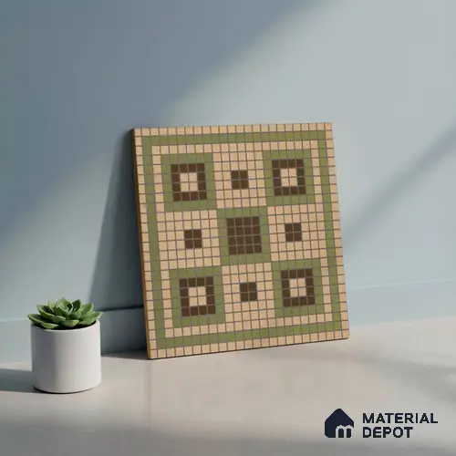 Faux Mosaic Wall & Floor Tile TL 10568 Memoria Emerald 1 ft x1 ft Ceramic Matte Finish Tile - 9 mm | Suitable For Kitchen, Bathroom Walls and Backsplashes