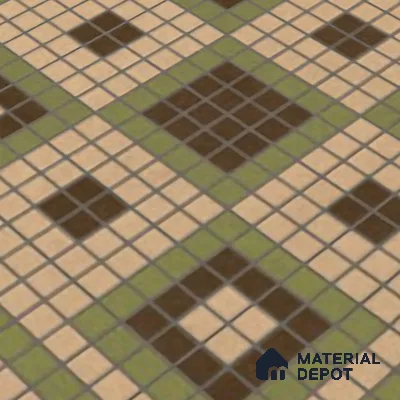 Faux Mosaic Wall & Floor Tile TL 10568 Memoria Emerald 1 ft x1 ft Ceramic Matte Finish Tile - 9 mm | Suitable For Kitchen, Bathroom Walls and Backsplashes