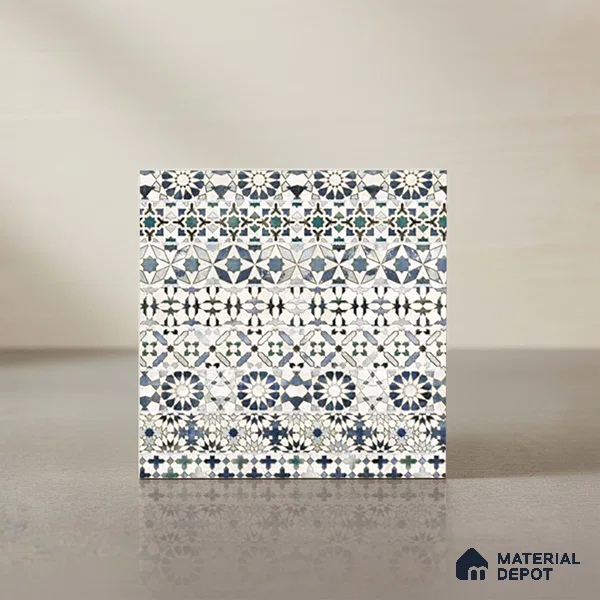 Wall Tile TL 10414 Bumpy Blue 1 ft x1 ft Ceramic Matte Finish Tile - 9 mm | Suitable For Kitchen, Bathroom Walls and Backsplashes | Please Expect a Slight Variation of Pattern (Sample)
