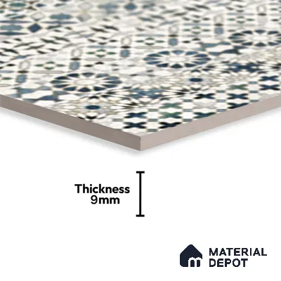 Wall Tile TL 10414 Bumpy Blue 1 ft x1 ft Ceramic Matte Finish Tile - 9 mm | Suitable For Kitchen, Bathroom Walls and Backsplashes | Please Expect a Slight Variation of Pattern (Sample)