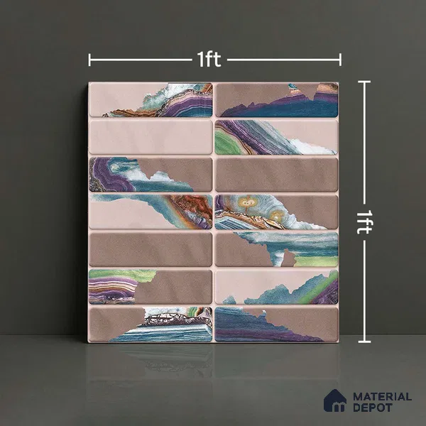Subway Tile TL 09648 B Blash 214 Decor 12 x 12 inch Ceramic Matte Finish - 9 mm | Please Expect a Slight Variation of Pattern