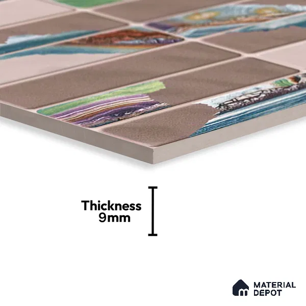 Subway Tile TL 09648 B Blash 214 Decor 12 x 12 inch Ceramic Matte Finish - 9 mm | Please Expect a Slight Variation of Pattern