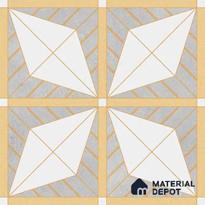 Patterned Tile TL 09643 71580 12 x 12 inch Ceramic Matte Finish - 9 mm | Please Expect a Slight Variation of Pattern