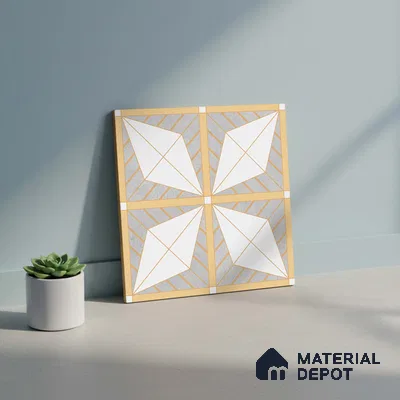 Patterned Tile TL 09643 71580 12 x 12 inch Ceramic Matte Finish - 9 mm | Please Expect a Slight Variation of Pattern