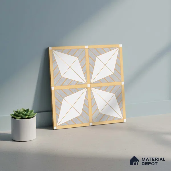 Patterned Tile TL 09643 71580 12 x 12 inch Ceramic Matte Finish - 9 mm | Please Expect a Slight Variation of Pattern