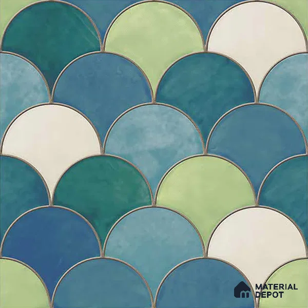 Moroccan Wall & Floor Tile TL 09644 91521 1 ft x 1 ft Ceramic Matte Finish - 9 mm | Suitable For Bathroom, Kitchen, Balcony | Please Expect a Slight Variation of Pattern