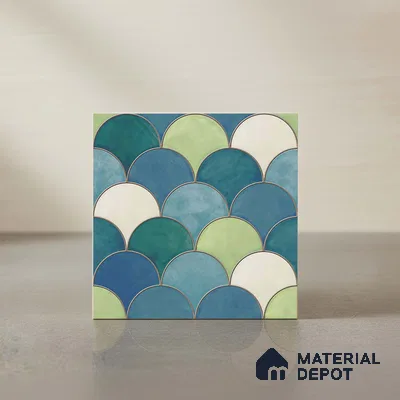 Moroccan Wall & Floor Tile TL 09644 91521 1 ft x 1 ft Ceramic Matte Finish - 9 mm | Suitable For Bathroom, Kitchen, Balcony | Please Expect a Slight Variation of Pattern