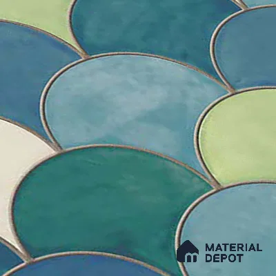 Moroccan Wall & Floor Tile TL 09644 91521 1 ft x 1 ft Ceramic Matte Finish - 9 mm | Suitable For Bathroom, Kitchen, Balcony | Please Expect a Slight Variation of Pattern