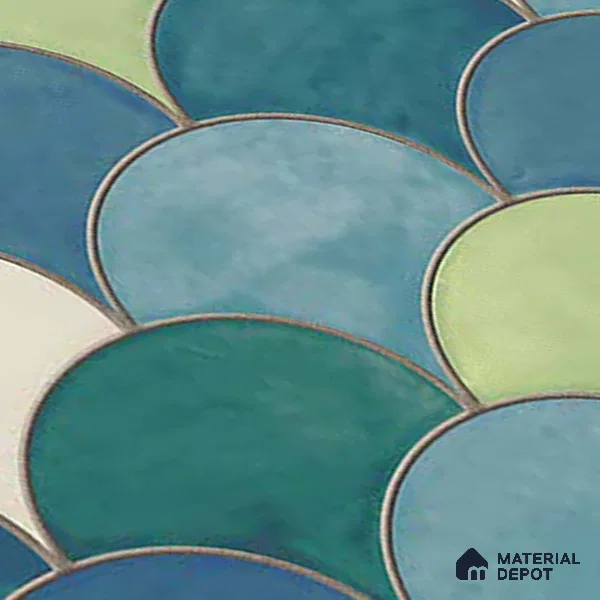 Moroccan Wall & Floor Tile TL 09644 91521 1 ft x 1 ft Ceramic Matte Finish - 9 mm | Suitable For Bathroom, Kitchen, Balcony | Please Expect a Slight Variation of Pattern