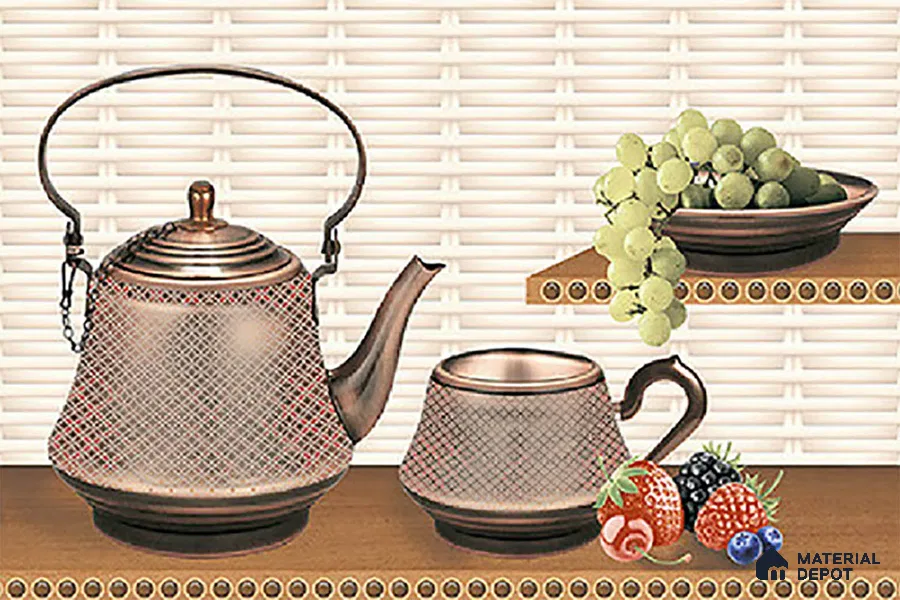 Patterned Tile TL 08277 B 4461 K1 18 x 12 inch Ceramic Glossy Finish - 7 mm
