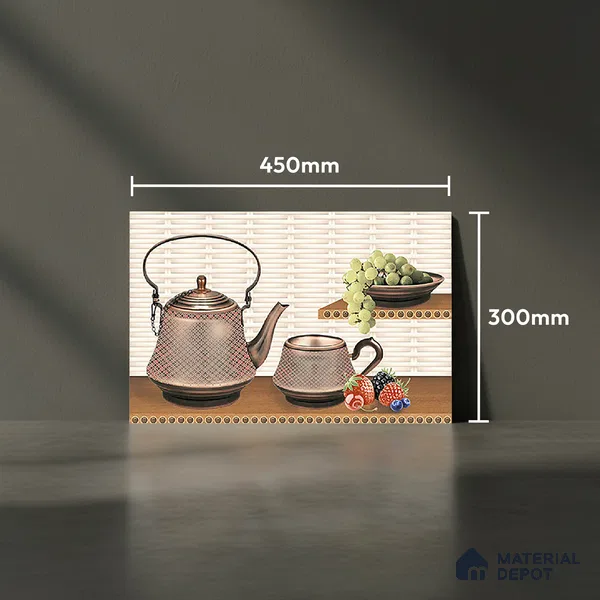 Patterned Tile TL 08277 B 4461 K1 18 x 12 inch Ceramic Glossy Finish - 7 mm