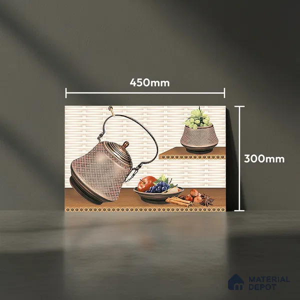 Patterned Tile TL 08277 C 4461 K2 18 x 12 inch Ceramic Glossy Finish - 7 mm