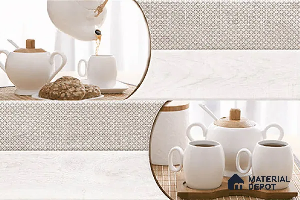 Patterned Tile TL 08278 B 4466 K1 18 x 12 inch Ceramic Glossy Finish - 7 mm