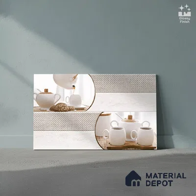 Patterned Tile TL 08278 B 4466 K1 18 x 12 inch Ceramic Glossy Finish - 7 mm