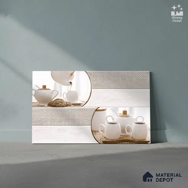 Patterned Tile TL 08278 B 4466 K1 18 x 12 inch Ceramic Glossy Finish - 7 mm