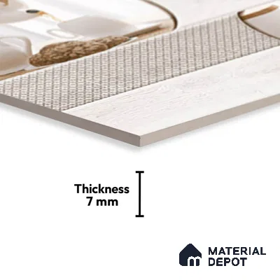 Patterned Tile TL 08278 B 4466 K1 18 x 12 inch Ceramic Glossy Finish - 7 mm