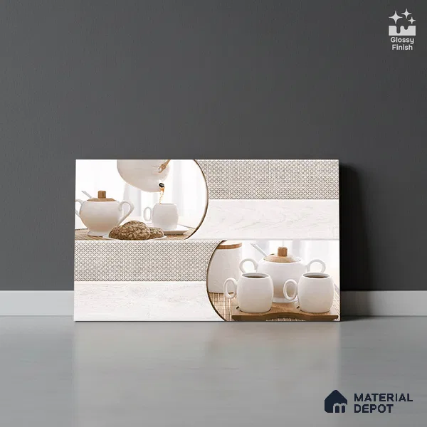 Patterned Tile TL 08279 4494 K1 18 x 12 inch Ceramic Glossy Finish - 7 mm