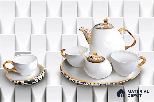 Patterned Tile TL 08273 B 1692 K1 18 x 12 inch Ceramic Glossy Finish - 7 mm