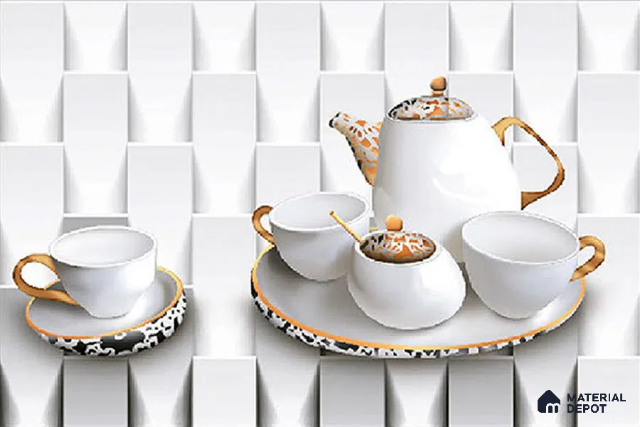Patterned Tile TL 08273 B 1692 K1 18 x 12 inch Ceramic Glossy Finish - 7 mm