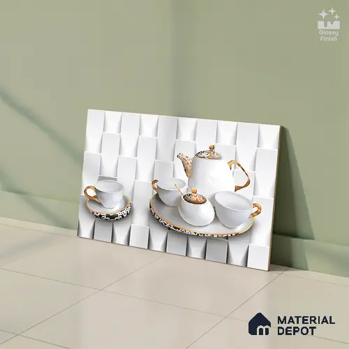 Patterned Tile TL 08273 B 1692 K1 18 x 12 inch Ceramic Glossy Finish - 7 mm