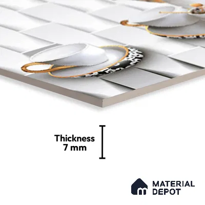 Patterned Tile TL 08273 B 1692 K1 18 x 12 inch Ceramic Glossy Finish - 7 mm
